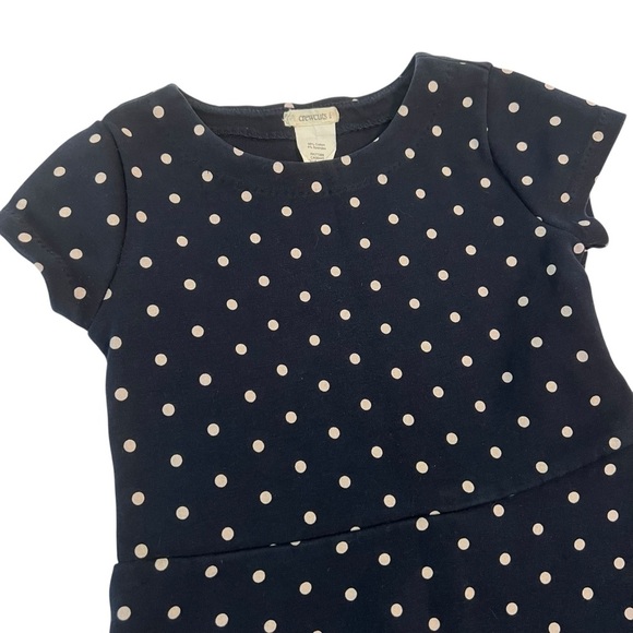 Crewcuts Girls Peplum Top Navy White Polka Dot Short Sleeve Size 4 - Picture 2 of 4